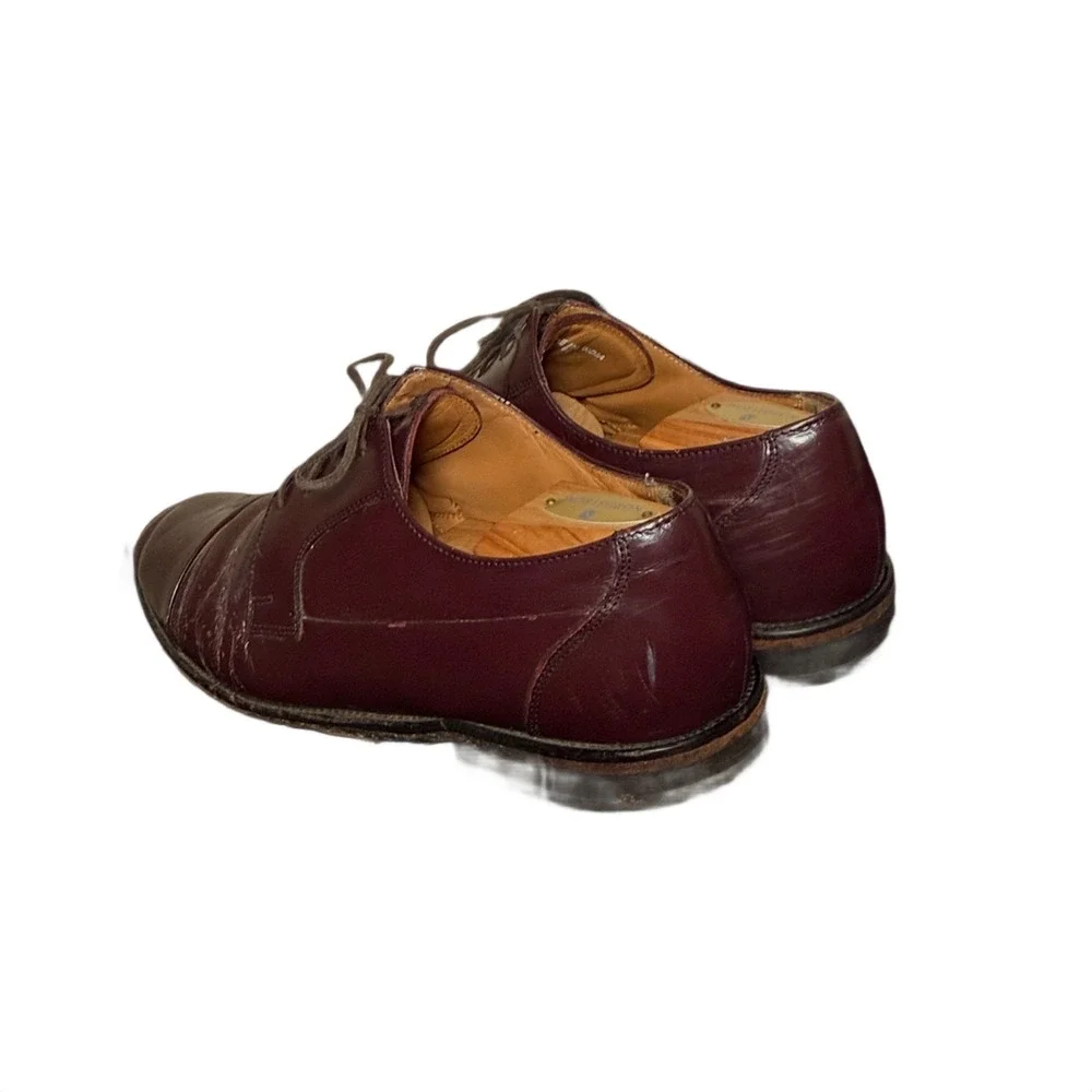 Vintage Bostonian Mens Burgundy Leather Cap Toe Oxford Dress Shoes 10M‎